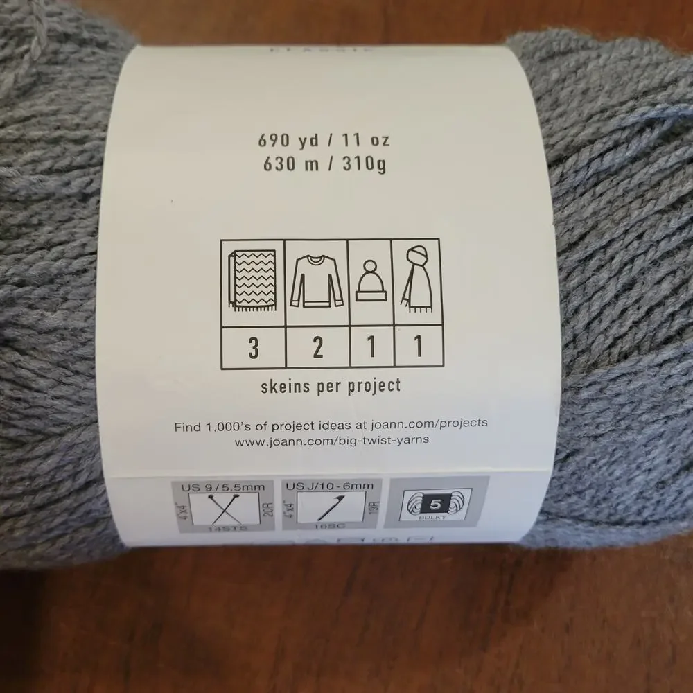 BIG TWIST Clossic Gray 11oz 690 yards (310 gr 630m) New, with tag